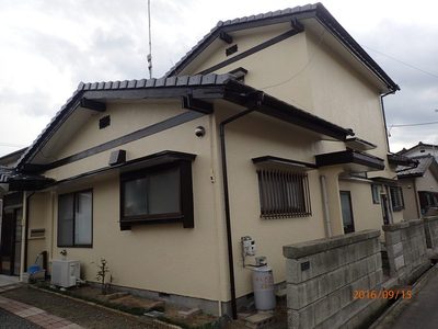 外壁塗装（クリーム色） 施工後